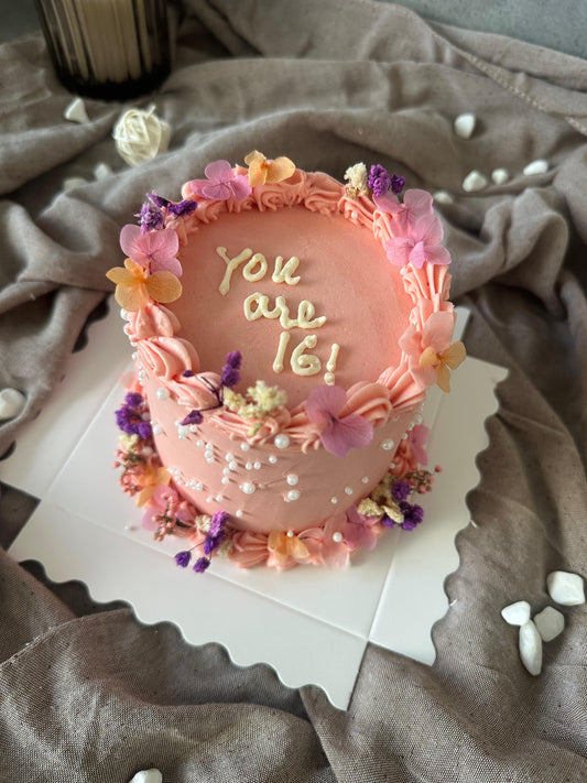 Floral Peach Bento Cake